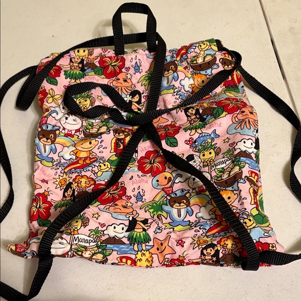 Vibrant Kids Drawstring Backpack with Playful Characters - Picture 3 of 8